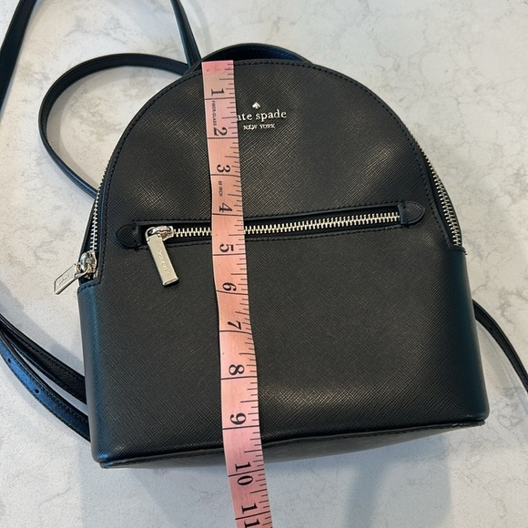 Kate Spade Black Perry Leather Backpack Gold Hardware Pockets - Picture 12 of 15